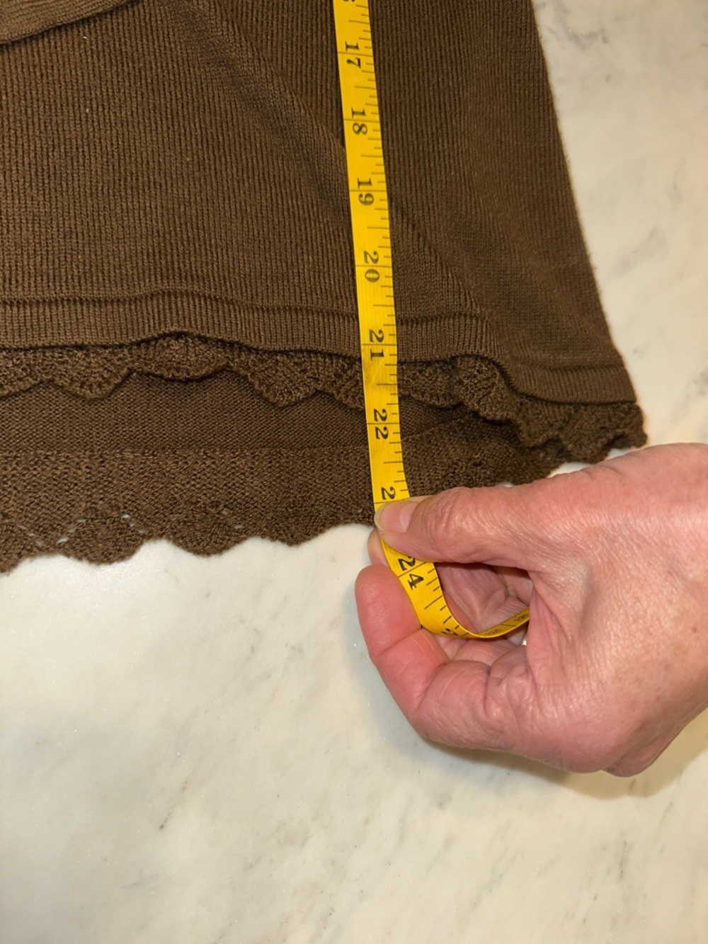 Dockers Brown Knit Tie-Neck Top - Picture 6 of 7